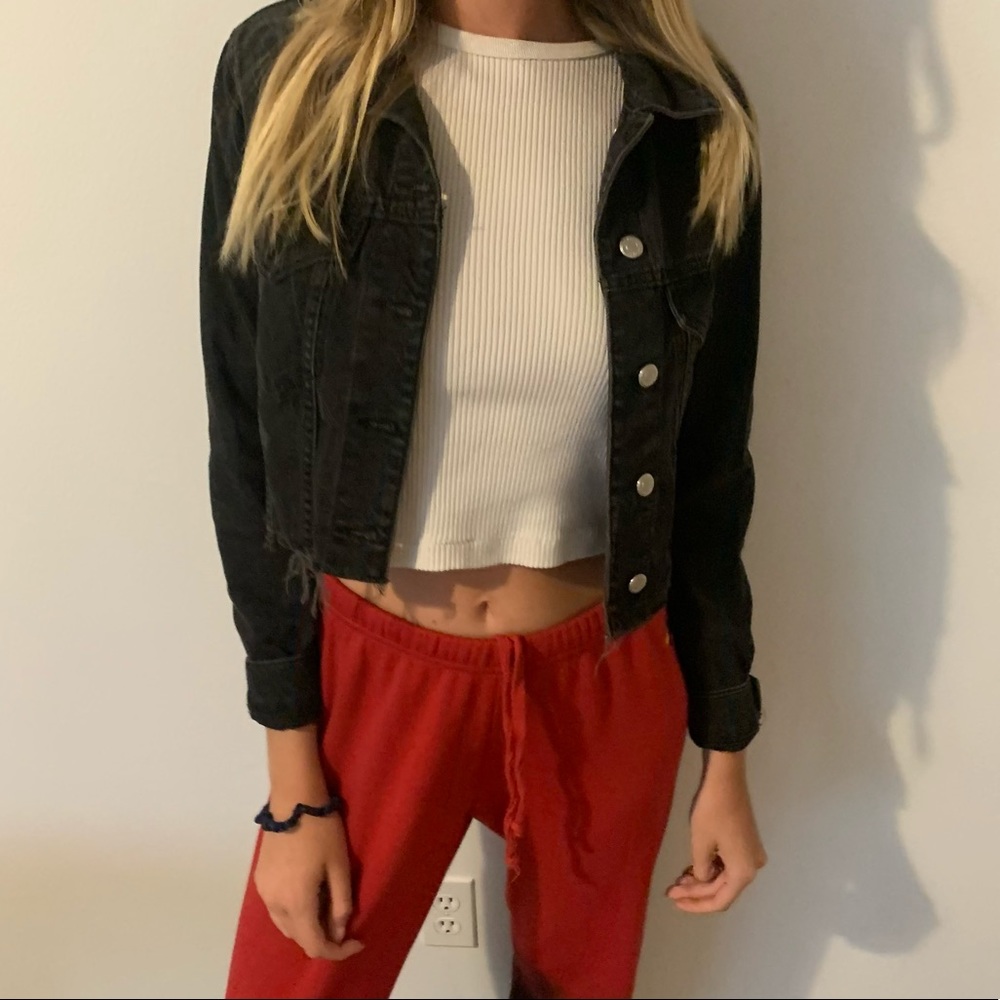 topshop cropped denim jacket
